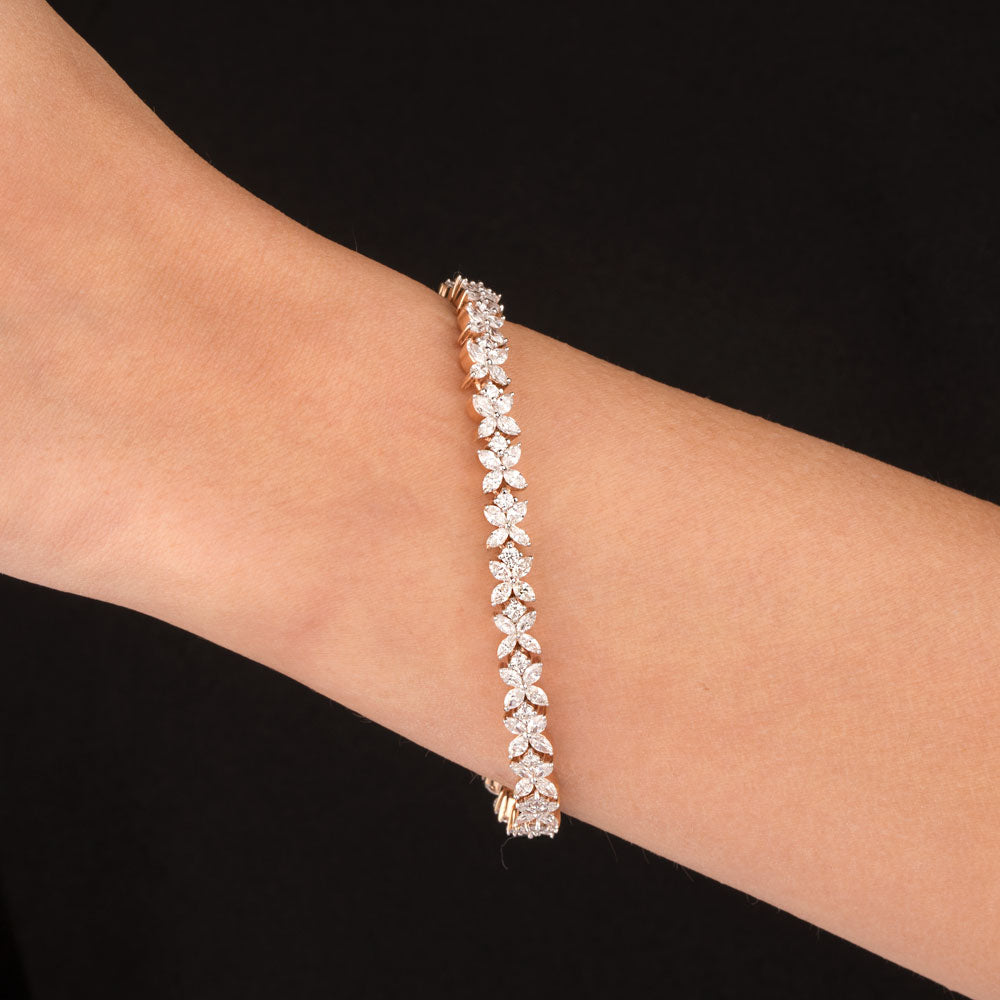 14K Rose Gold Diamond Bracelet - 5.84ct VS-SI-FG