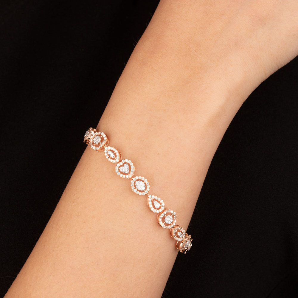 14K Rose Gold Diamond Bracelet - 3.27ct VVS-VS-HI