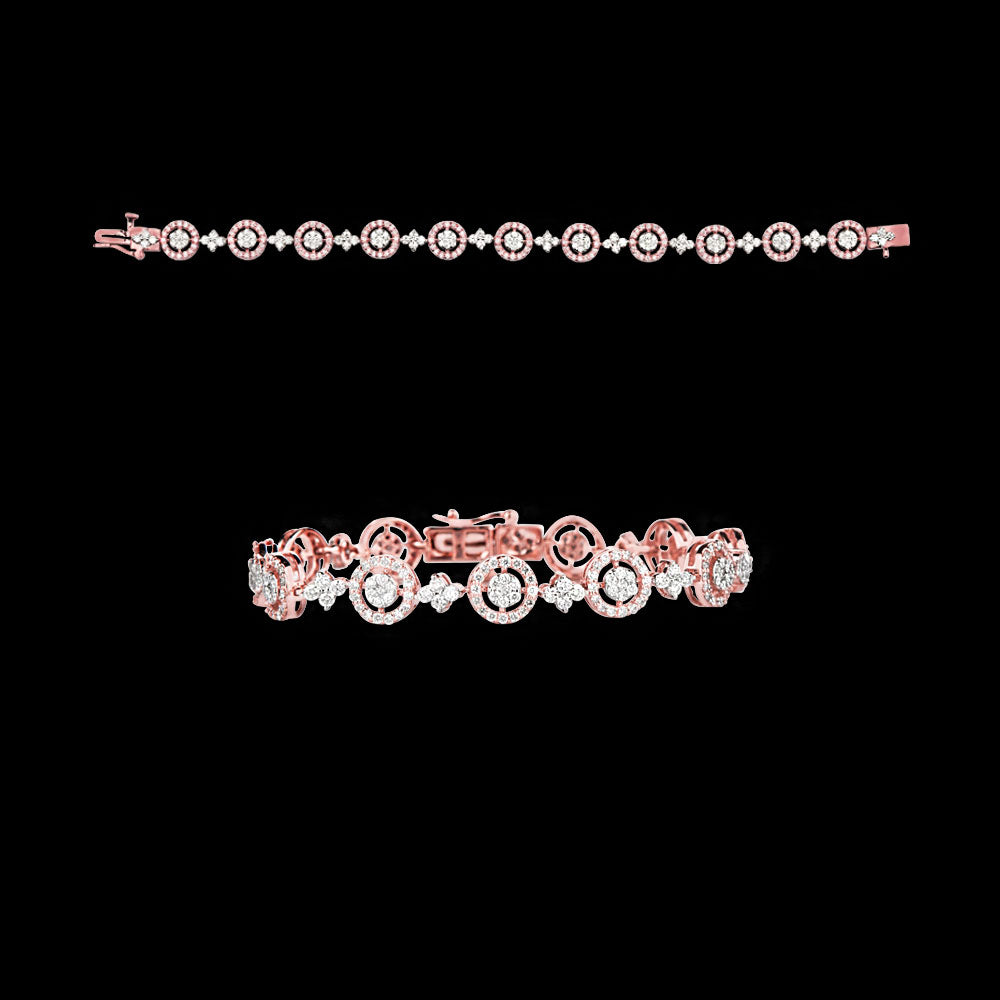 14K Rose Gold Diamond Bracelet - 2.94ct VVS-VS-HI