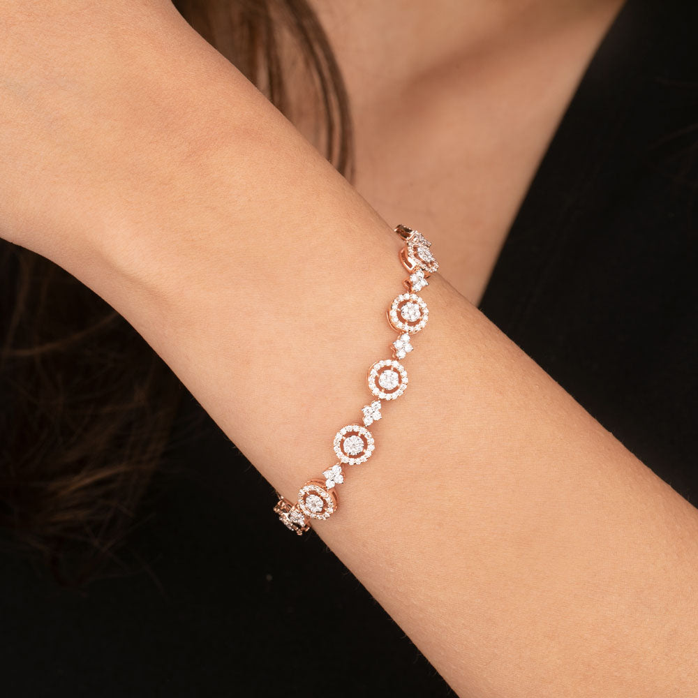 14K Rose Gold Diamond Bracelet - 2.94ct VVS-VS-HI