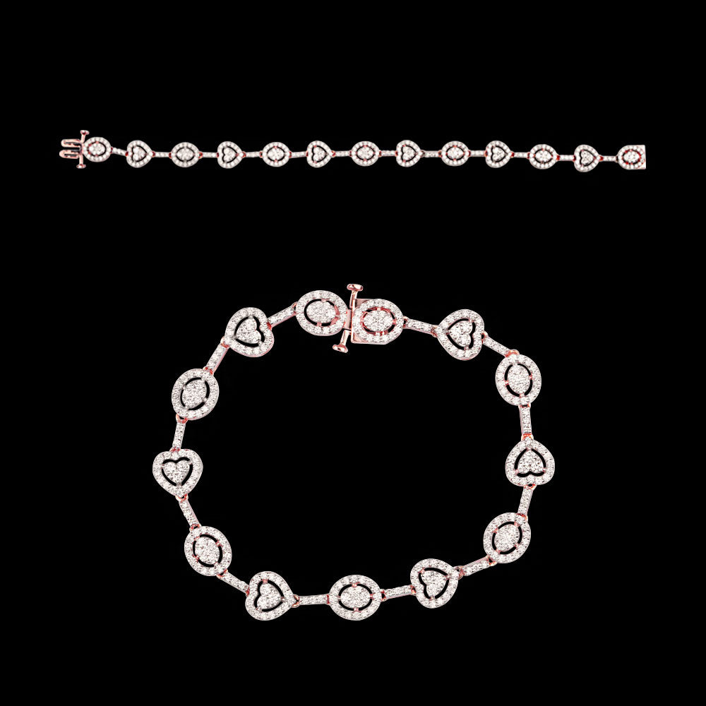 14K Rose Gold Diamond Bracelet - 2.84ct VVS-VS-HI