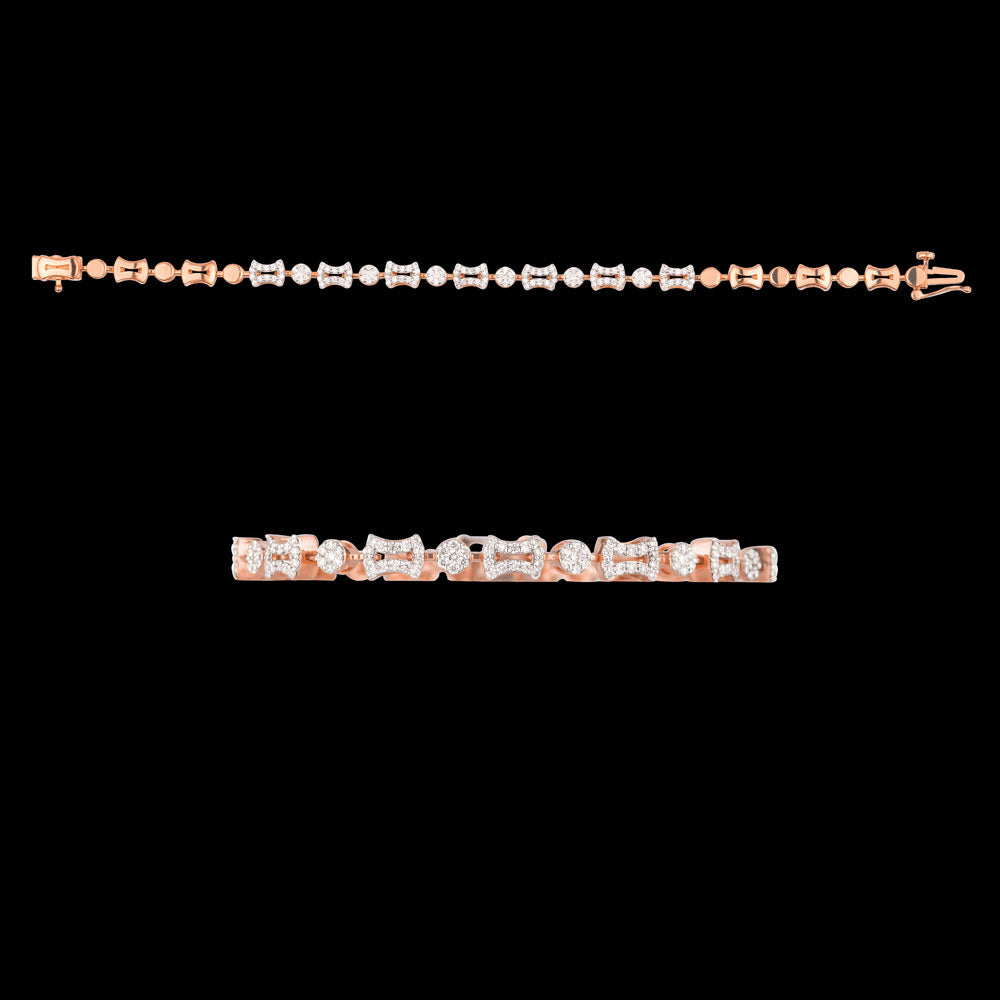 14K Rose Gold Diamond Bracelet - 1ct VVS-VS-HI