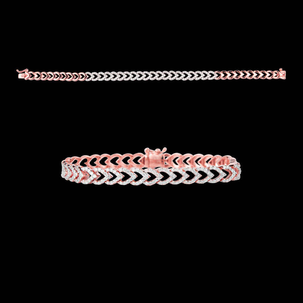 14K Rose Gold Diamond Bracelet - 1.25ct VVS-VS-GH