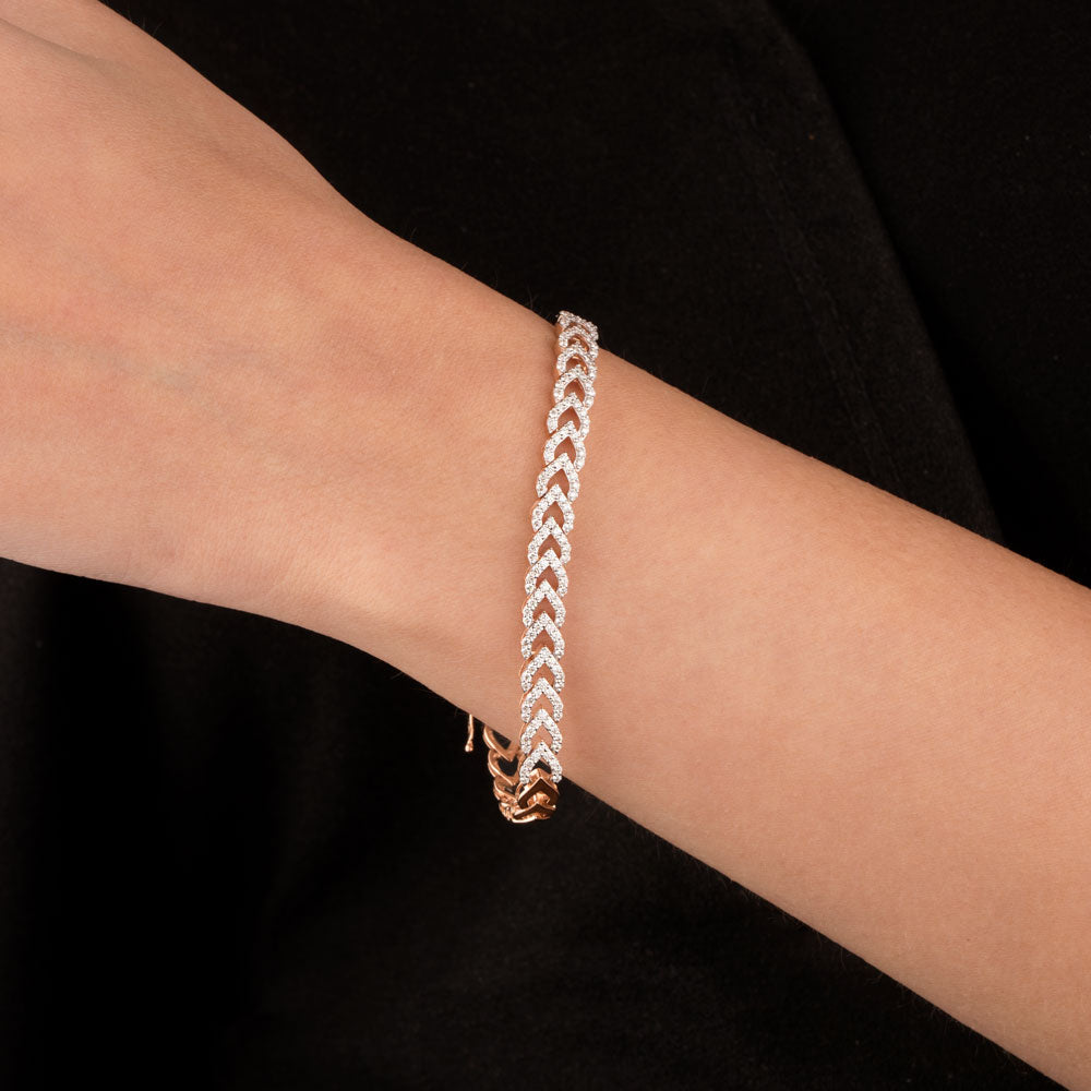 14K Rose Gold Diamond Bracelet - 1.25ct VVS-VS-GH