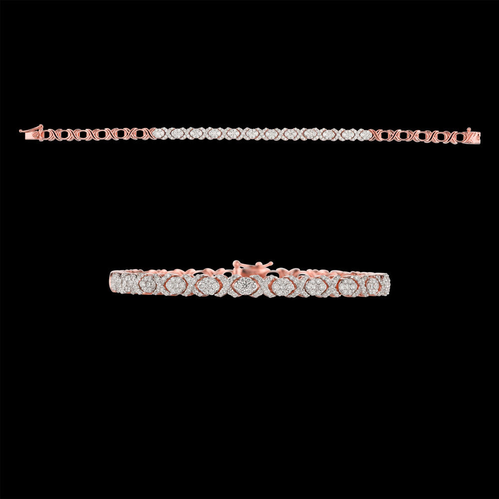 14K Rose Gold Diamond Bracelet - 1.3ct VVS-VS-GH