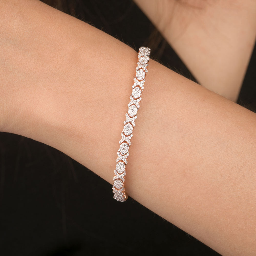 14K Rose Gold Diamond Bracelet - 1.3ct VVS-VS-GH