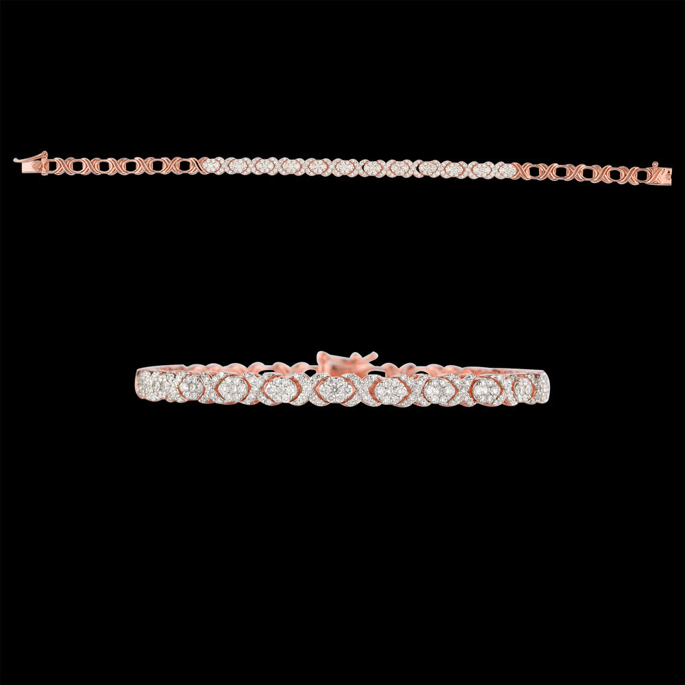 18K Rose Gold Diamond Bracelet - 1.57ct VVS-VS-GH