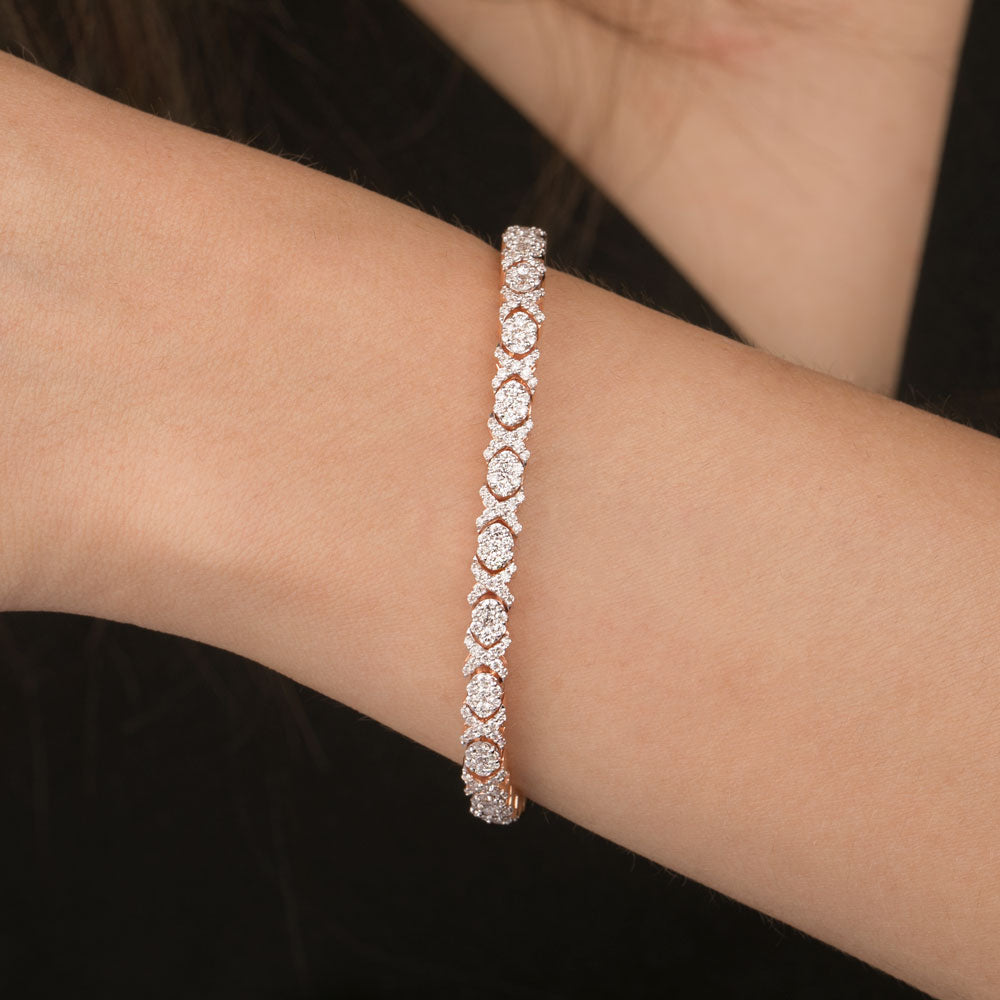 18K Rose Gold Diamond Bracelet - 1.57ct VVS-VS-GH