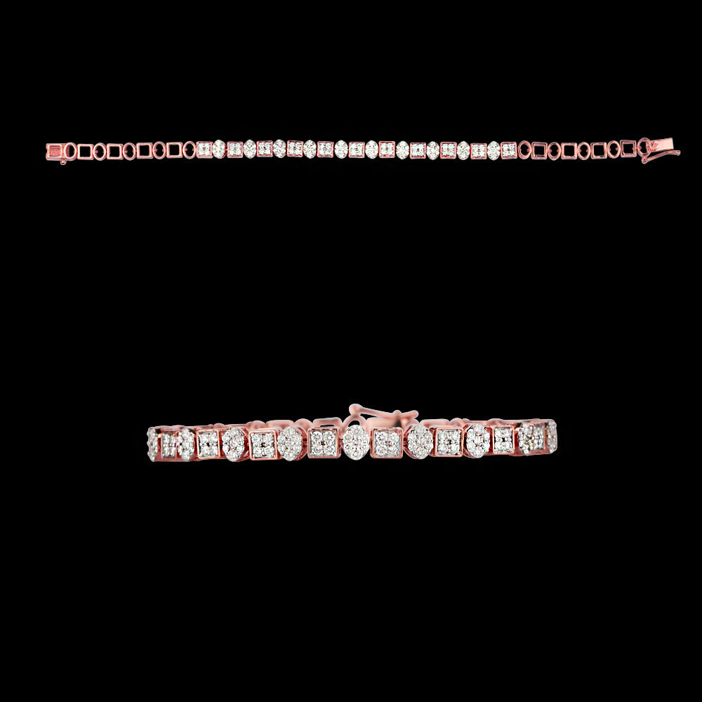 18K Rose Gold Diamond Bracelet - 1.4ct VVS-VS-GH