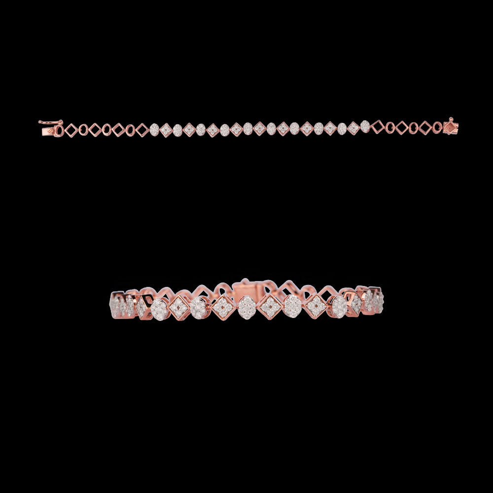 18K Rose Gold Diamond Bracelet - 1.4ct VVS-VS-GH