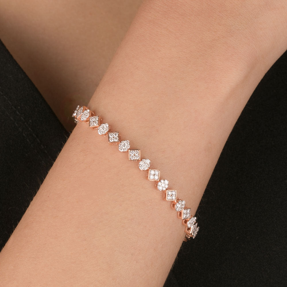 18K Rose Gold Diamond Bracelet - 1.4ct VVS-VS-GH