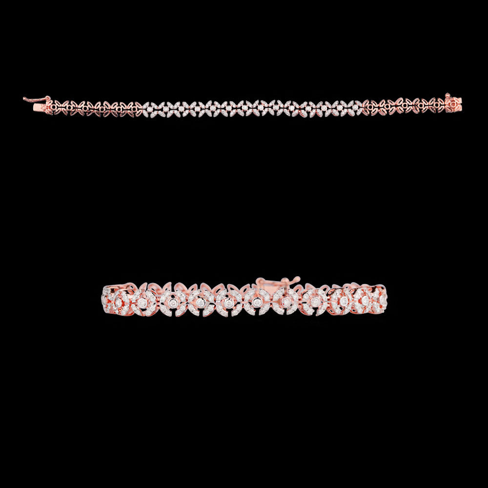 14K Rose Gold Diamond Bracelet - 1.2ct VVS-VS-IJ