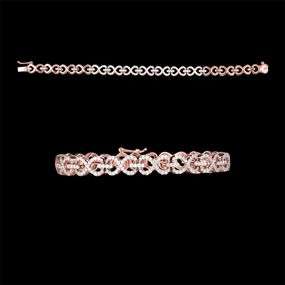 18K Rose Gold Diamond Bracelet - 1.16ct VVS-VS-GH