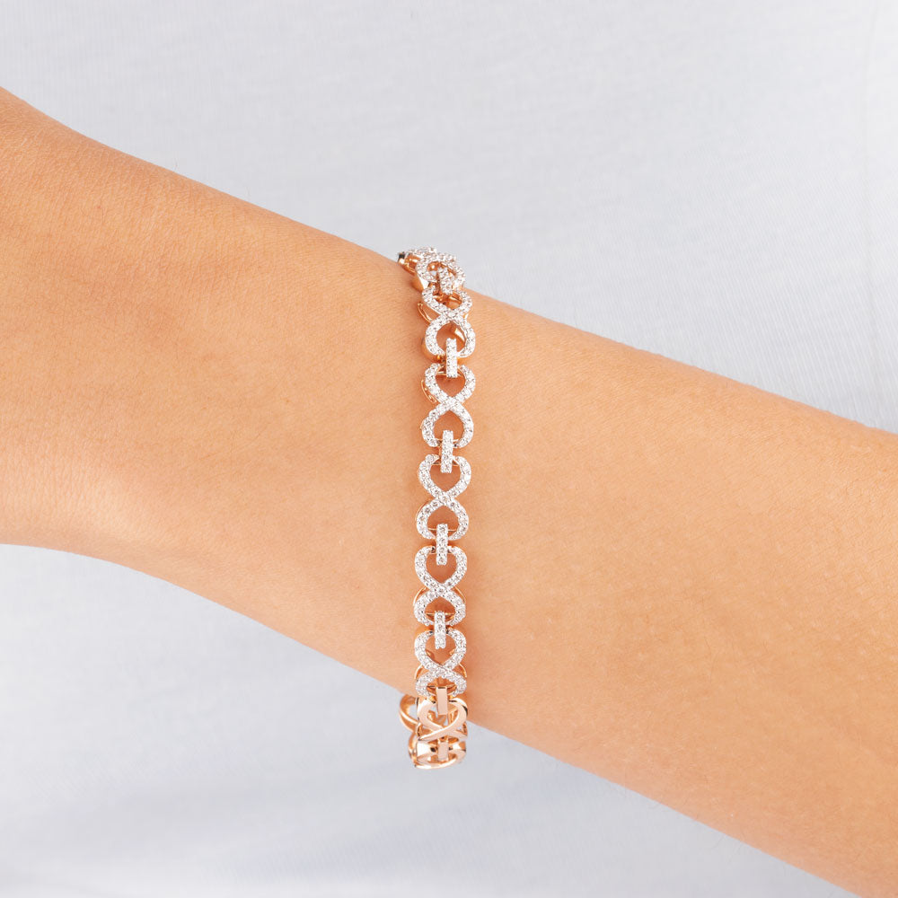 18K Rose Gold Diamond Bracelet - 1.16ct VVS-VS-GH