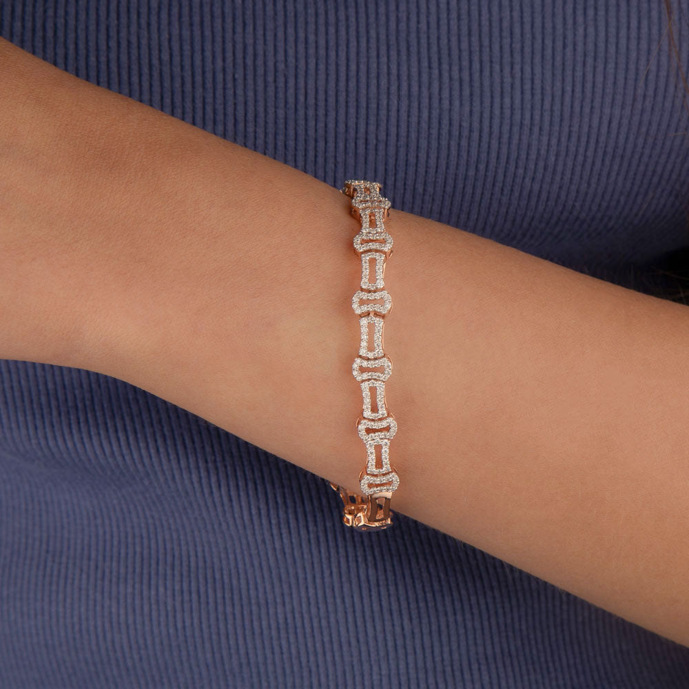 14K Rose Gold Diamond Bracelet - 1.68ct VVS-VS-HI