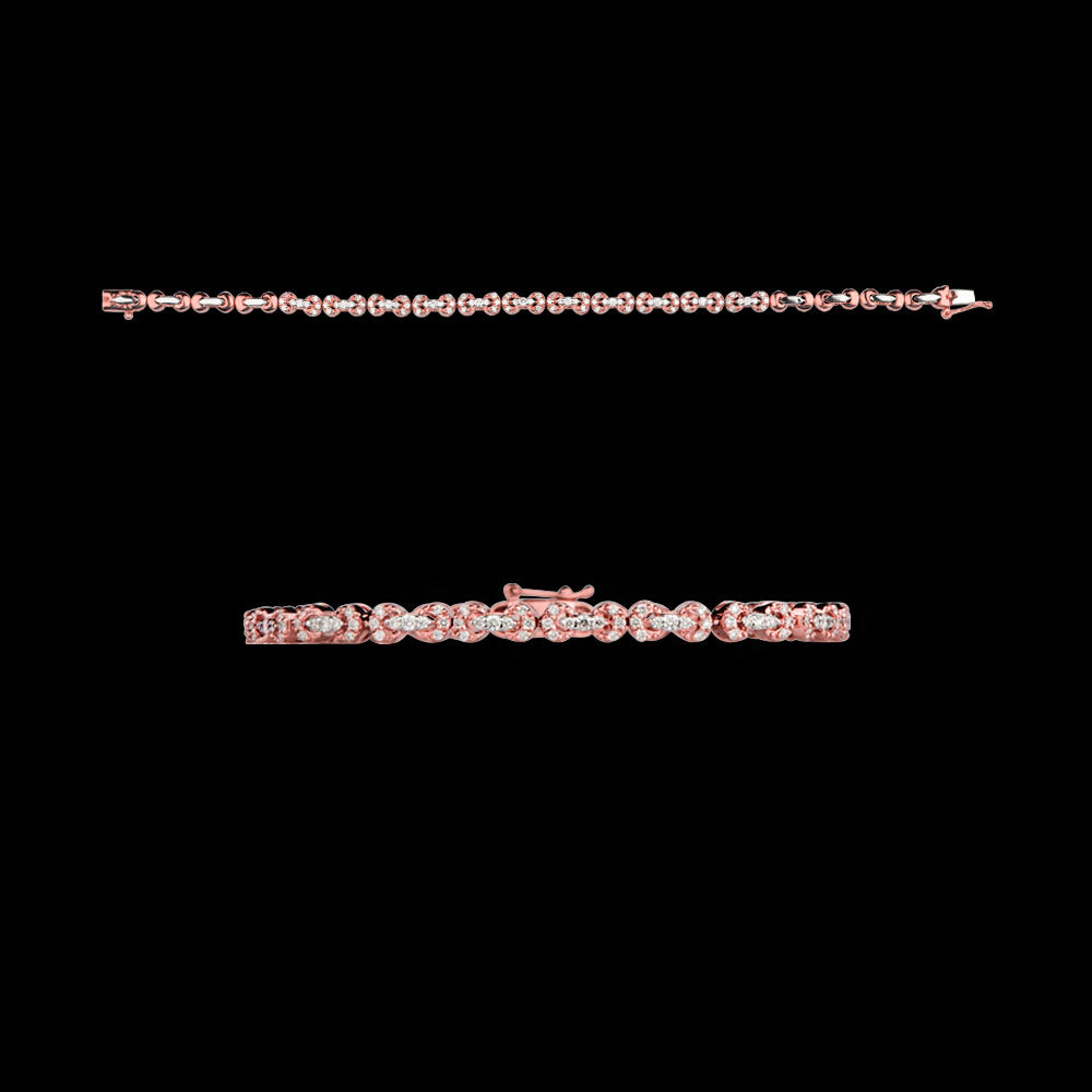 14K Rose Gold Diamond Bracelet - 0.72ct VVS-VS-GH