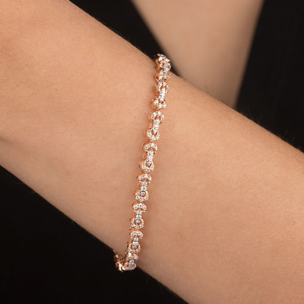 14K Rose Gold Diamond Bracelet - 0.72ct VVS-VS-GH