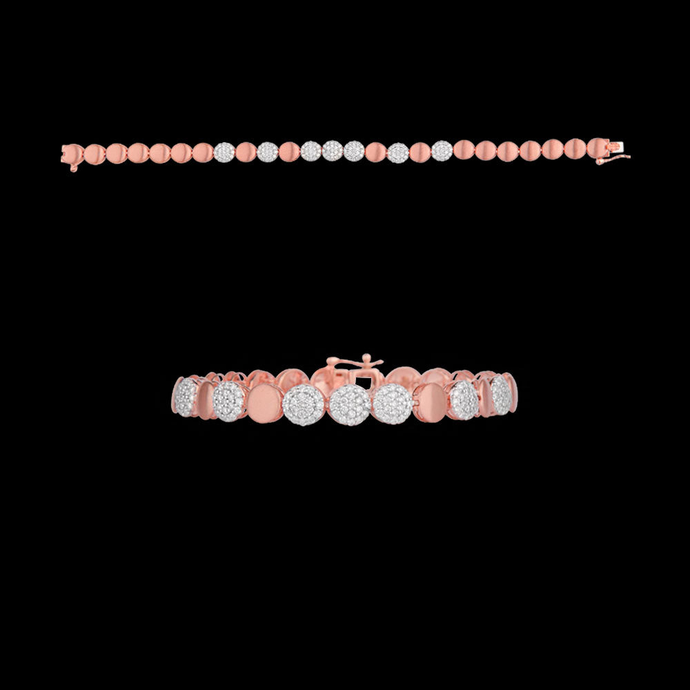 14K Rose Gold Diamond Bracelet - 1ct VVS-VS-GH