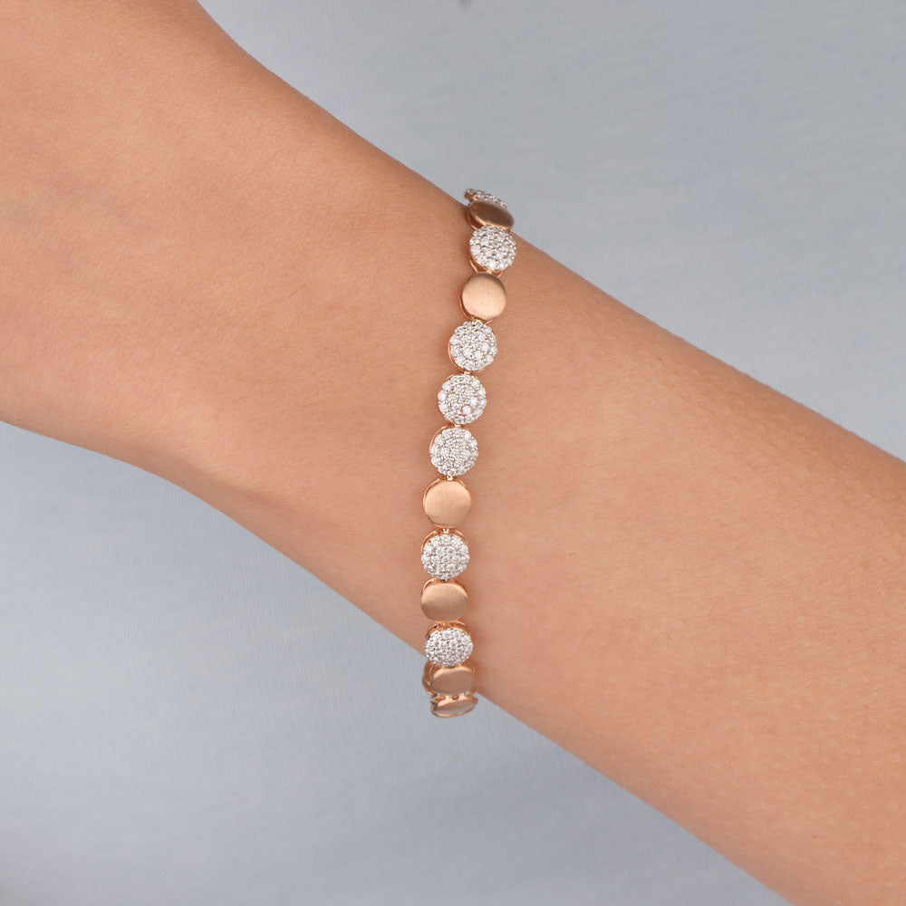 14K Rose Gold Diamond Bracelet - 1ct VVS-VS-GH