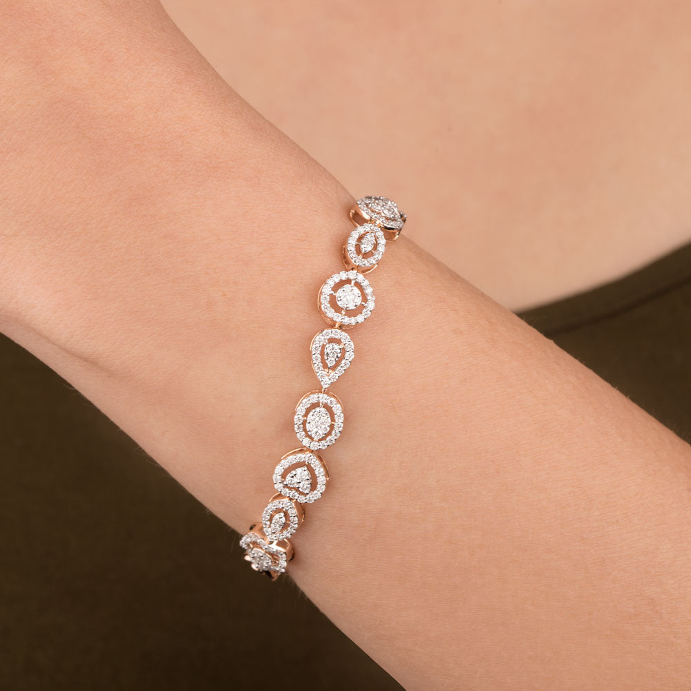 14K Rose Gold Diamond Bracelet - 1.56ct VVS-VS-GH