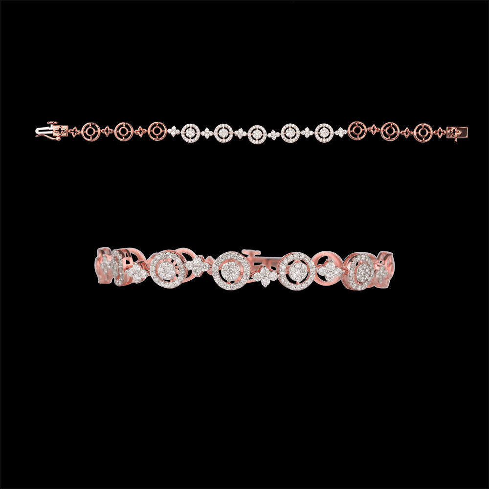 14K Rose Gold Diamond Bracelet - 1.47ct VVS-VS-GH