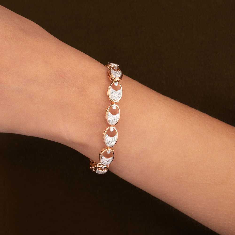 18K Rose Gold Diamond Bracelet - 1.54ct VVS-VS-GH