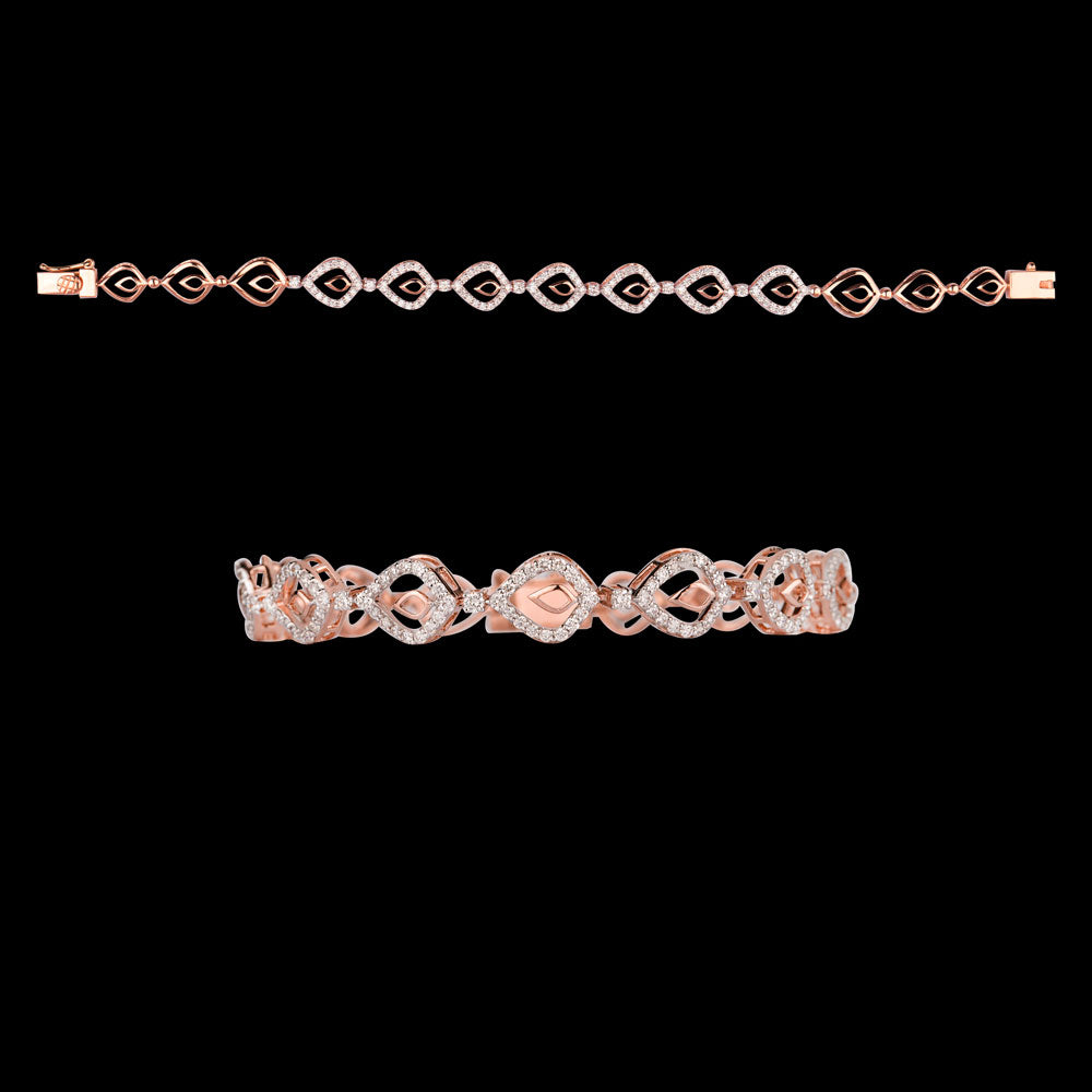 18K Rose Gold Diamond Bracelet - 1.15ct VVS-VS-GH