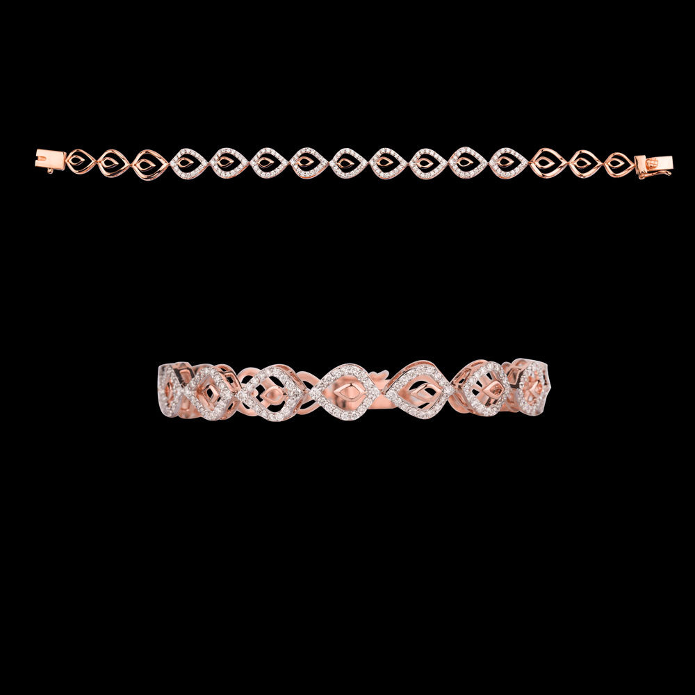 18K Rose Gold Diamond Bracelet - 1.24ct VVS-VS-GH