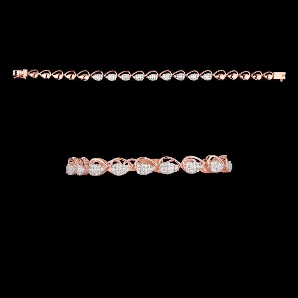 14K Rose Gold Diamond Bracelet - 0.851ct VVS-VS-GH
