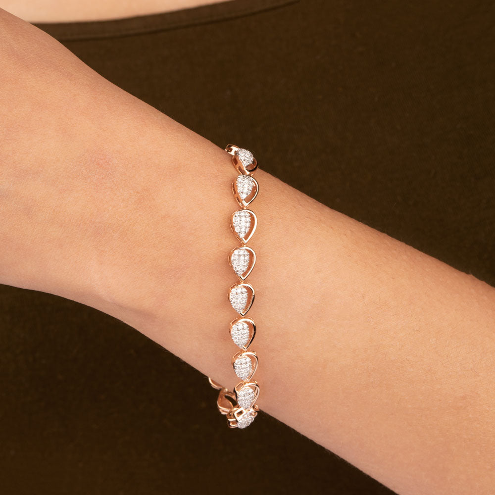14K Rose Gold Diamond Bracelet - 0.851ct VVS-VS-GH