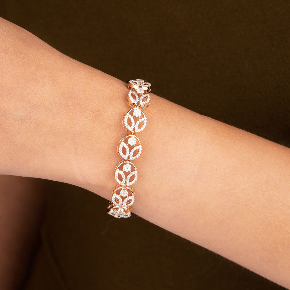 18K Rose Gold Diamond Bracelet - 1.793ct VVS-VS-GH