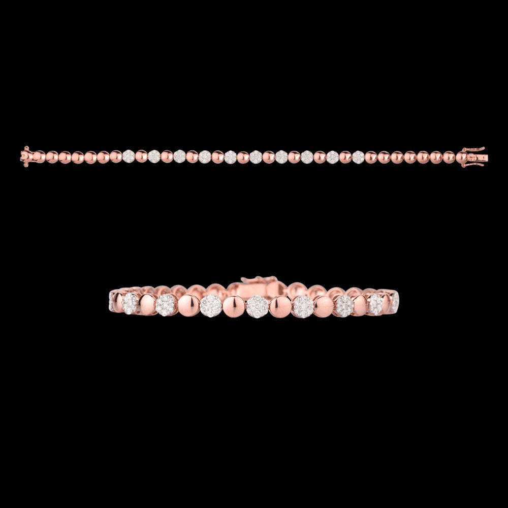 18K Rose Gold Diamond Bracelet - 1.197ct VVS-VS-GHI