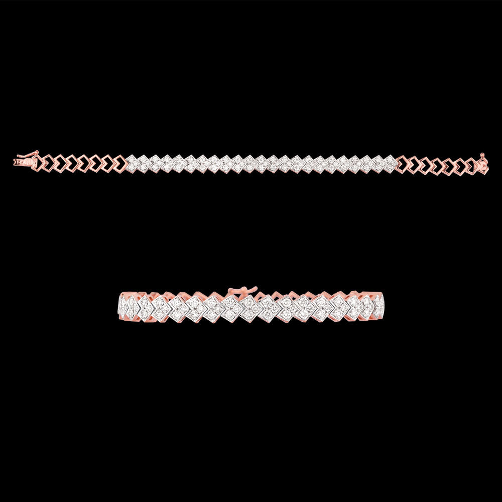 14K Rose Gold Diamond Bracelet - 2.352ct VVS-VS-GH