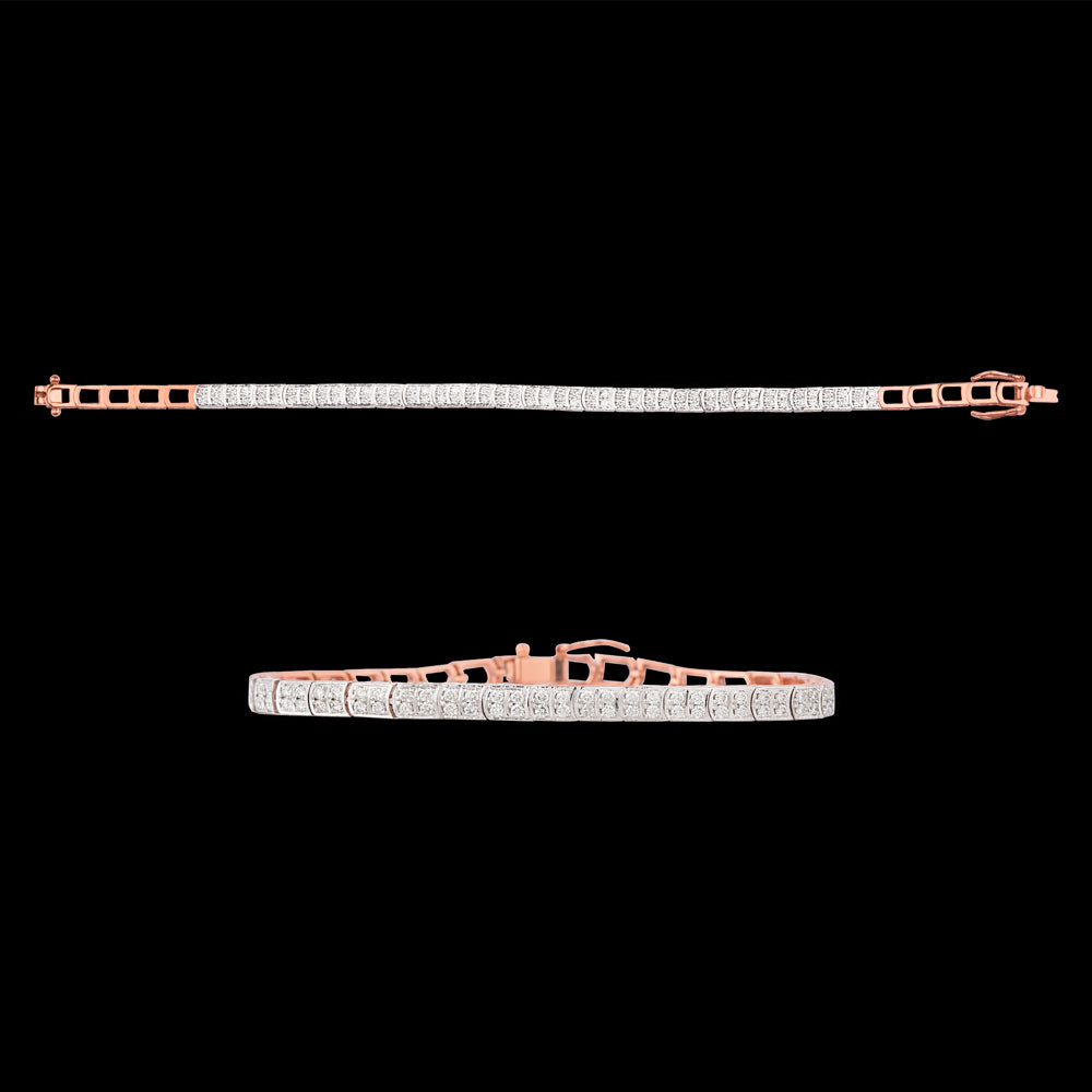 14K Rose Gold Diamond Bracelet - 1.287ct VS-EF