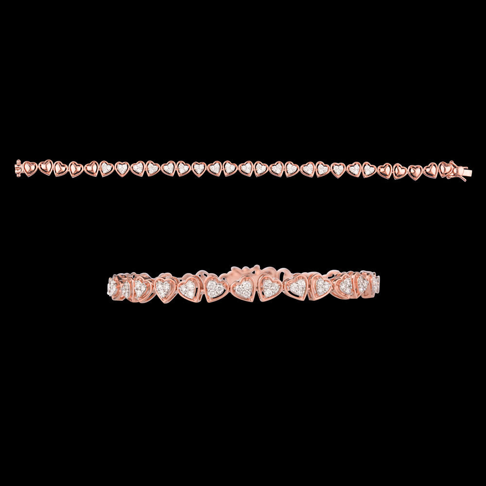 18K Rose Gold Diamond Bracelet - 1.126ct VVS-VS-GH