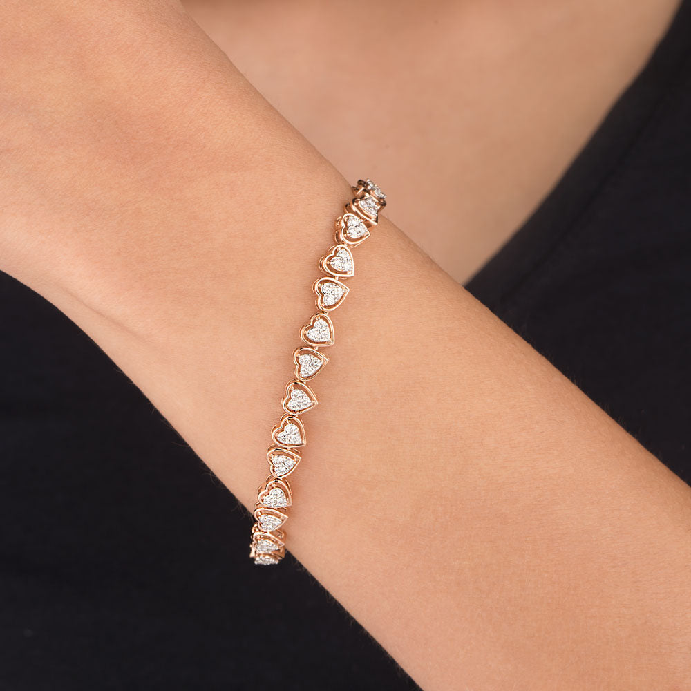 18K Rose Gold Diamond Bracelet - 1.126ct VVS-VS-GH