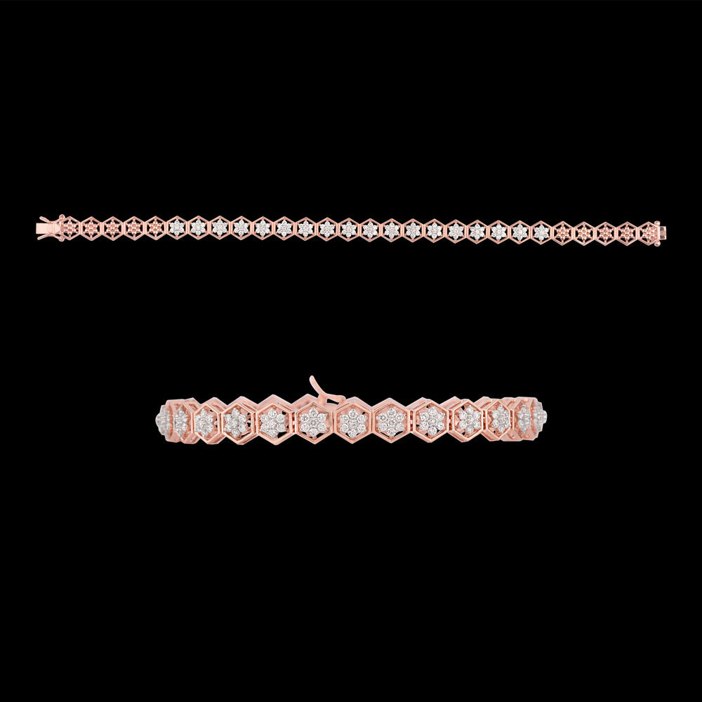 18K Rose Gold Diamond Bracelet - 1.181ct VVS-VS-EF