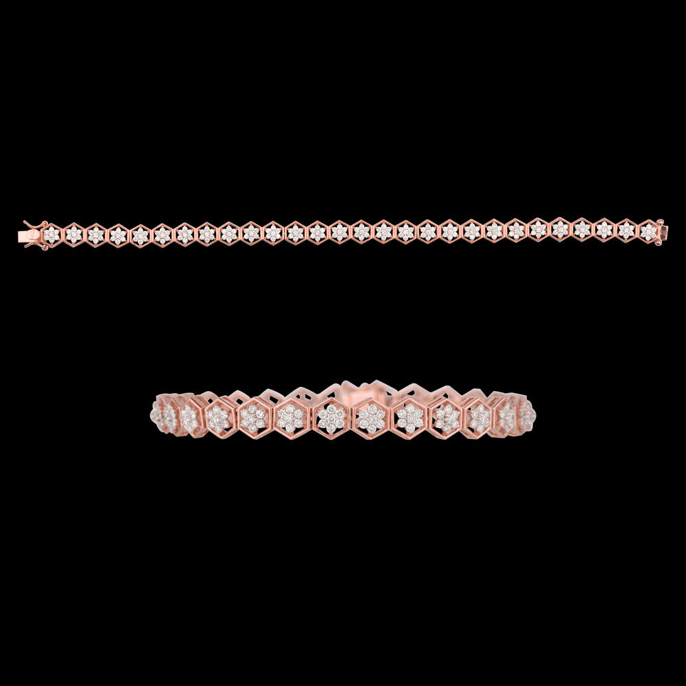 18K Rose Gold Diamond Bracelet - 1.822ct VVS-VS-EF