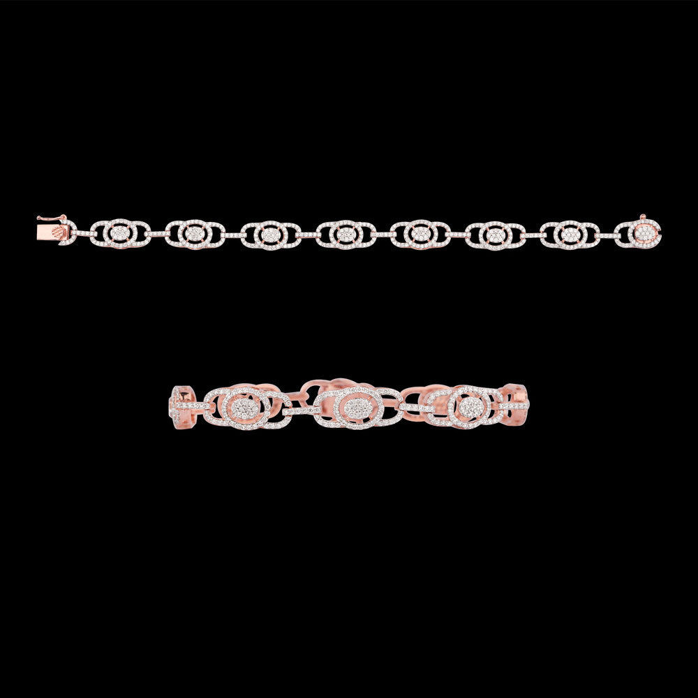 18K Rose Gold Diamond Bracelet - 2.496ct VS-SI-GH