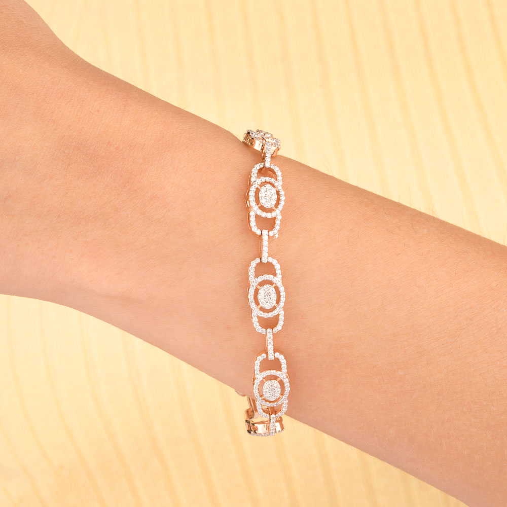 18K Rose Gold Diamond Bracelet - 2.496ct VS-SI-GH