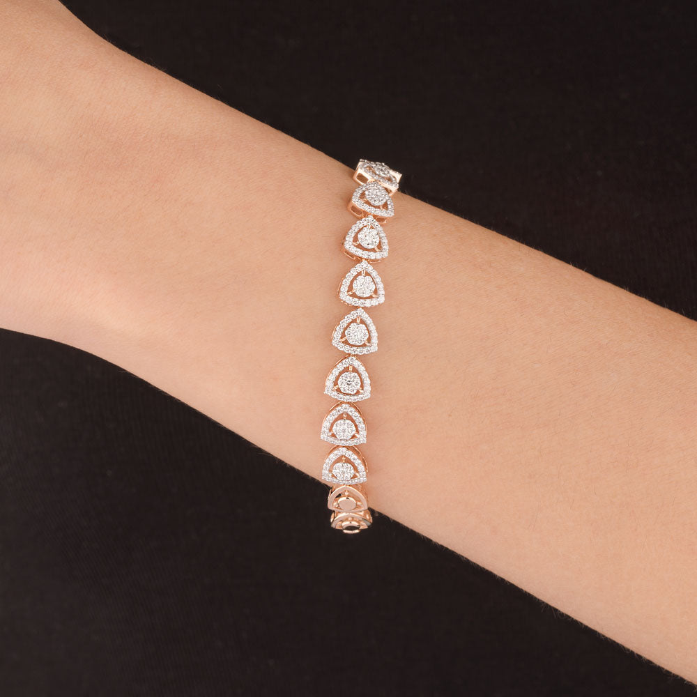 18K Rose Gold Diamond Bracelet - 1.56ct VVS-VS-EF