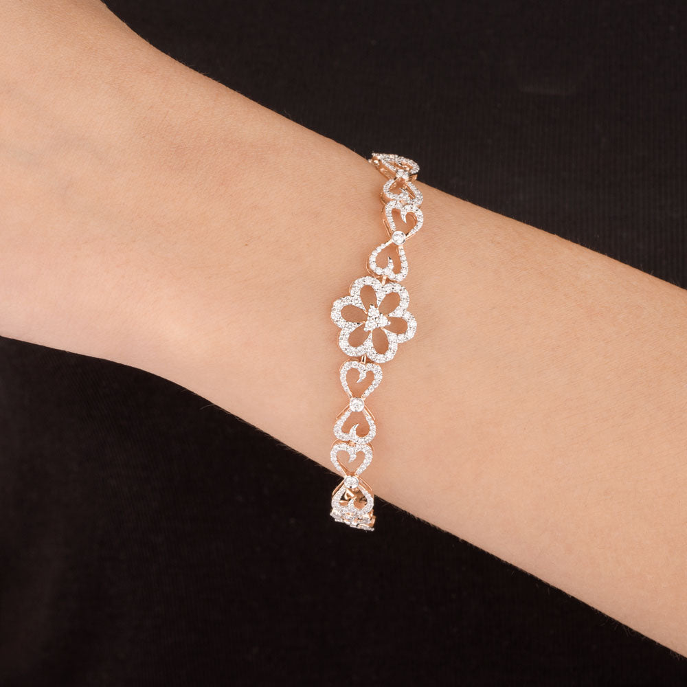 18K Rose Gold Diamond Bracelet - 1.338ct VVS-VS-EF