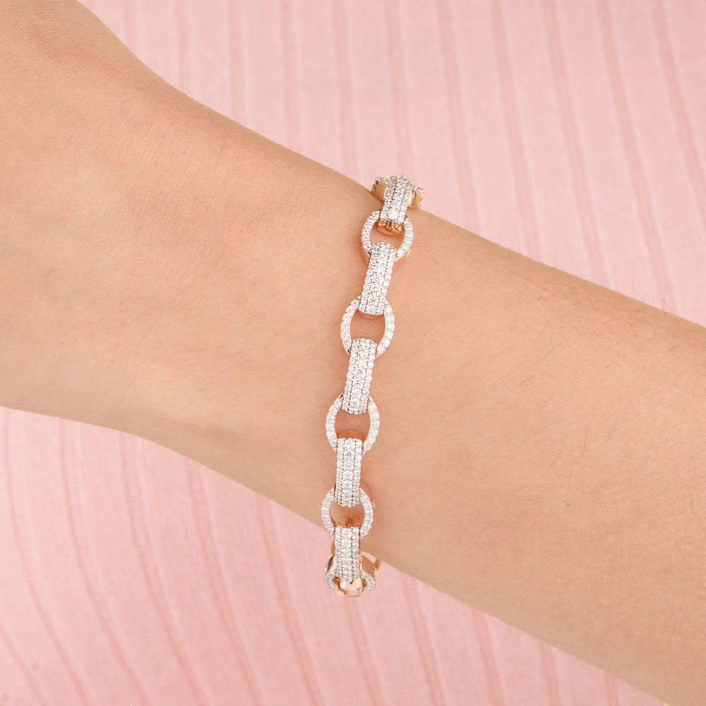 14K Rose Gold Diamond Bracelet - 1.75ct VVS-VS-EF