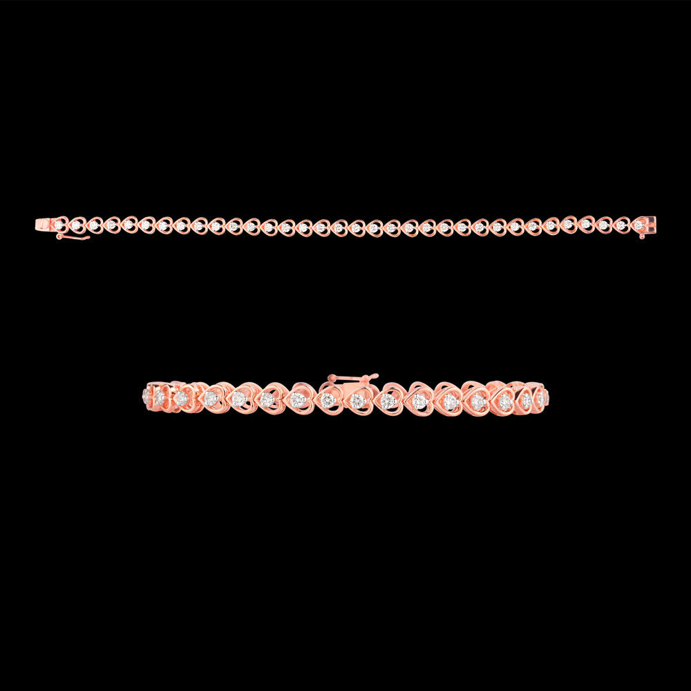 18K Rose Gold Diamond Bracelet - 1.25ct VVS-VS-GH