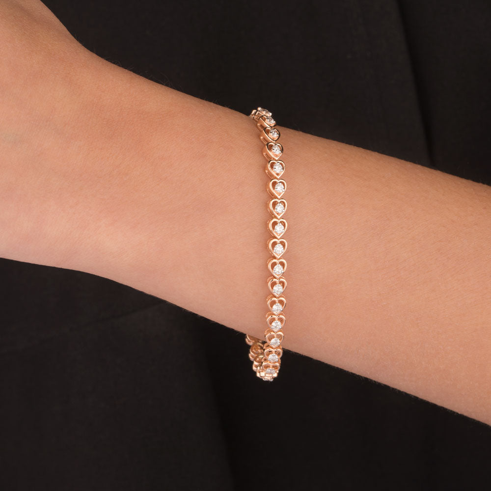 18K Rose Gold Diamond Bracelet - 1.25ct VVS-VS-GH