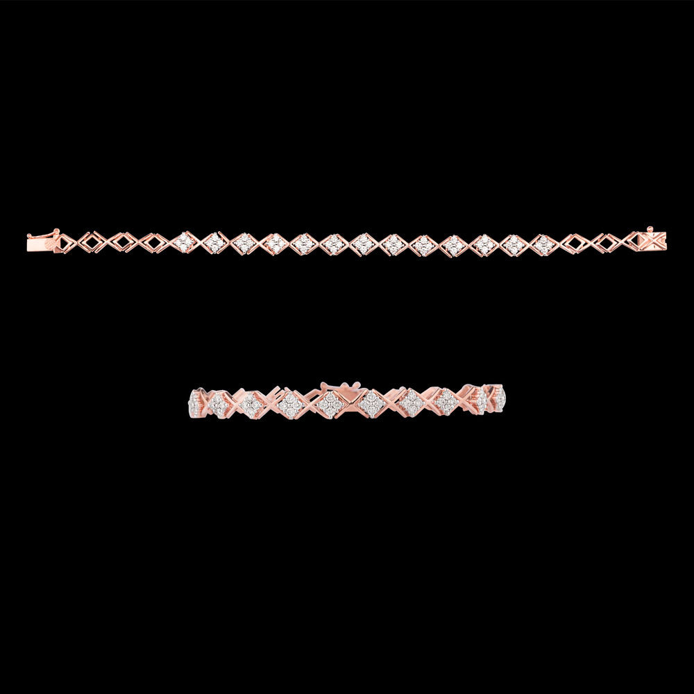 14K Rose Gold Diamond Bracelet - 1.269ct VVS-VS-GH