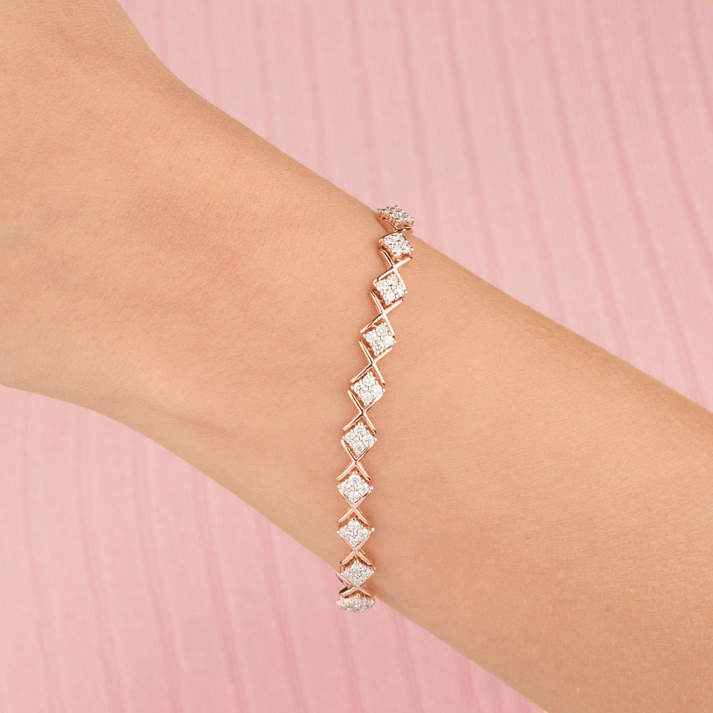 14K Rose Gold Diamond Bracelet - 1.269ct VVS-VS-GH