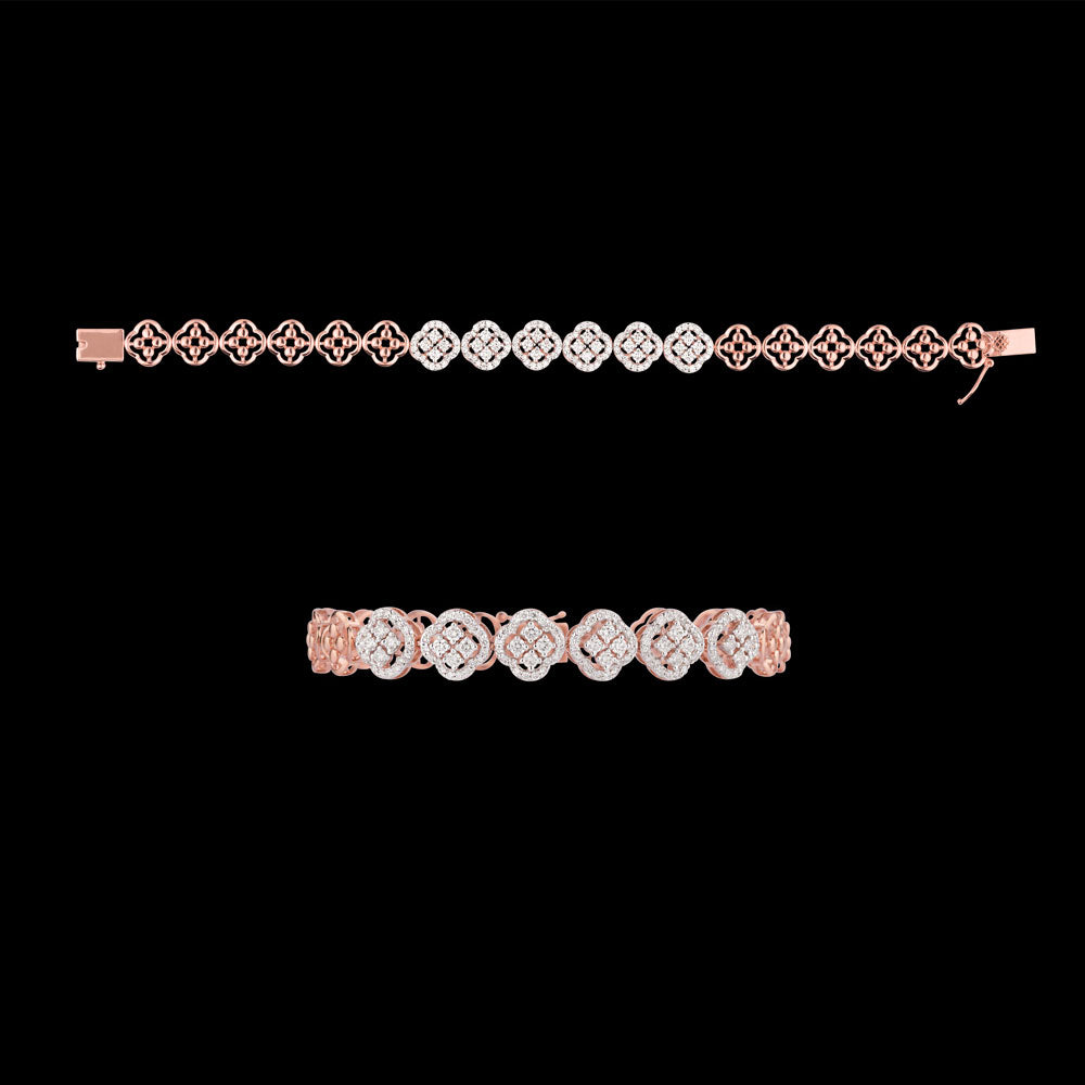 14K Rose Gold Diamond Bracelet - 1.38ct VS-SI-GHI