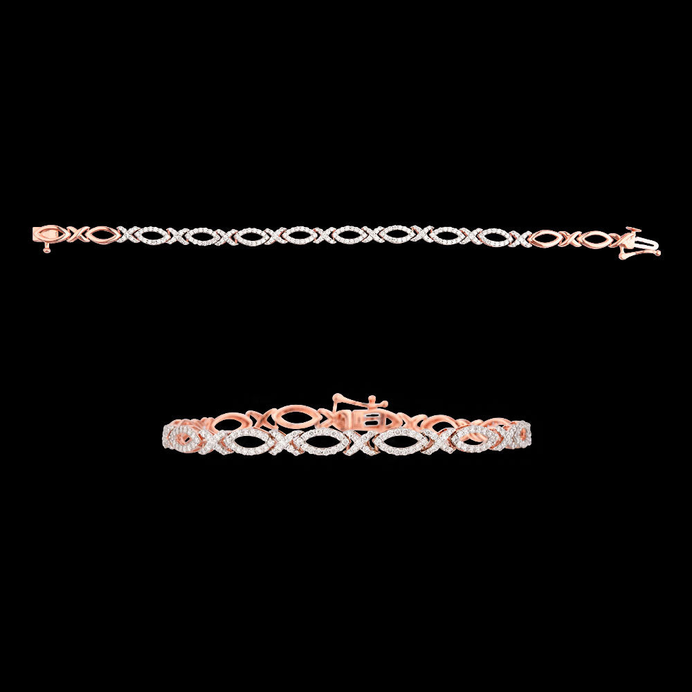 18K Rose Gold Diamond Bracelet - 1.37ct VVS-VS-GH