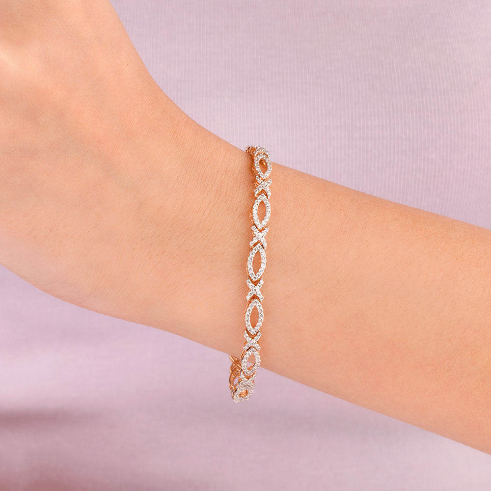 18K Rose Gold Diamond Bracelet - 1.37ct VVS-VS-GH